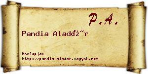 Pandia Aladár névjegykártya